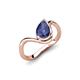 5 - Oceara 0.68 ct Pear Shape Iolite Women Wave Solitaire Engagement Ring 