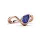 6 - Oceara 0.68 ct Pear Shape Iolite Women Wave Solitaire Engagement Ring 