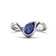 1 - Oceara 0.68 ct Pear Shape Iolite Women Wave Solitaire Engagement Ring 