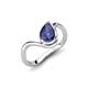 5 - Oceara 0.68 ct Pear Shape Iolite Women Wave Solitaire Engagement Ring 