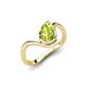 5 - Oceara 0.95 ct Pear Shape Peridot Women Wave Solitaire Engagement Ring 