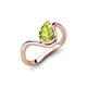 5 - Oceara 0.95 ct Pear Shape Peridot Women Wave Solitaire Engagement Ring 