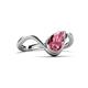 6 - Oceara 0.80 ct Pear Shape Pink Tourmaline Women Wave Solitaire Engagement Ring 