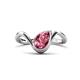 1 - Oceara 0.80 ct Pear Shape Pink Tourmaline Women Wave Solitaire Engagement Ring 