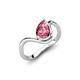 5 - Oceara 0.80 ct Pear Shape Pink Tourmaline Women Wave Solitaire Engagement Ring 