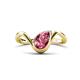 1 - Oceara 0.80 ct Pear Shape Pink Tourmaline Women Wave Solitaire Engagement Ring 