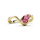 6 - Oceara 0.80 ct Pear Shape Pink Tourmaline Women Wave Solitaire Engagement Ring 