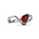 6 - Oceara 1.10 ct Pear Shape Red Garnet Women Wave Solitaire Engagement Ring 