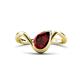 1 - Oceara 1.10 ct Pear Shape Red Garnet Women Wave Solitaire Engagement Ring 