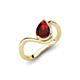 5 - Oceara 1.10 ct Pear Shape Red Garnet Women Wave Solitaire Engagement Ring 