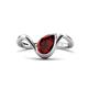 1 - Oceara 1.10 ct Pear Shape Red Garnet Women Wave Solitaire Engagement Ring 