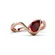 6 - Oceara 1.10 ct Pear Shape Red Garnet Women Wave Solitaire Engagement Ring 