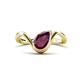 1 - Oceara 1.10 ct Pear Shape Rhodolite Garnet Women Wave Solitaire Engagement Ring 