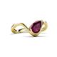 6 - Oceara 1.10 ct Pear Shape Rhodolite Garnet Women Wave Solitaire Engagement Ring 