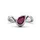 1 - Oceara 1.10 ct Pear Shape Rhodolite Garnet Women Wave Solitaire Engagement Ring 