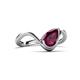 6 - Oceara 1.10 ct Pear Shape Rhodolite Garnet Women Wave Solitaire Engagement Ring 