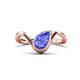 1 - Oceara 1.40 ct Pear Shape Tanzanite Women Wave Solitaire Engagement Ring 