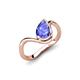 5 - Oceara 1.40 ct Pear Shape Tanzanite Women Wave Solitaire Engagement Ring 