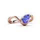 6 - Oceara 1.40 ct Pear Shape Tanzanite Women Wave Solitaire Engagement Ring 