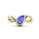 1 - Oceara 1.40 ct Pear Shape Tanzanite Women Wave Solitaire Engagement Ring 