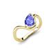 5 - Oceara 1.40 ct Pear Shape Tanzanite Women Wave Solitaire Engagement Ring 