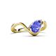 6 - Oceara 1.40 ct Pear Shape Tanzanite Women Wave Solitaire Engagement Ring 
