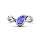 1 - Oceara 1.40 ct Pear Shape Tanzanite Women Wave Solitaire Engagement Ring 