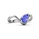 6 - Oceara 1.40 ct Pear Shape Tanzanite Women Wave Solitaire Engagement Ring 