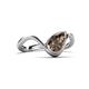 6 - Oceara 0.75 ct Pear Shape Smoky Quartz Women Wave Solitaire Engagement Ring 