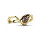 6 - Oceara 0.75 ct Pear Shape Smoky Quartz Women Wave Solitaire Engagement Ring 