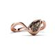 6 - Oceara 0.75 ct Pear Shape Smoky Quartz Women Wave Solitaire Engagement Ring 