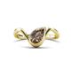 1 - Oceara 0.75 ct Pear Shape Smoky Quartz Women Wave Solitaire Engagement Ring 