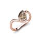 5 - Oceara 0.75 ct Pear Shape Smoky Quartz Women Wave Solitaire Engagement Ring 