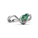 6 - Oceara 1.11 ct Pear Shape Created Alexandrite Women Wave Solitaire Engagement Ring 