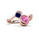 3 - Nerida 1.57 ctw Cushion Shape Created Pink Sapphire & Princess Shape Created Blue Sapphire Women Toi Et Moi Wave Engagement Ring 