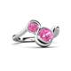 3 - Nerida 1.70 ctw Cushion & Princess Shape Created Pink Sapphire Women Toi Et Moi Wave Engagement Ring 