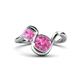 1 - Nerida 1.70 ctw Cushion & Princess Shape Created Pink Sapphire Women Toi Et Moi Wave Engagement Ring 