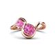 1 - Nerida 1.70 ctw Cushion & Princess Shape Created Pink Sapphire Women Toi Et Moi Wave Engagement Ring 