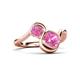 3 - Nerida 1.70 ctw Cushion & Princess Shape Created Pink Sapphire Women Toi Et Moi Wave Engagement Ring 