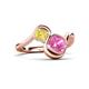 3 - Nerida 1.70 ctw Cushion Shape Created Pink Sapphire & Princess Shape Created Yellow Sapphire Women Toi Et Moi Wave Engagement Ring 