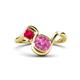 1 - Nerida 1.57 ctw Cushion Shape Created Pink Sapphire & Princess Shape Created Ruby Women Toi Et Moi Wave Engagement Ring 