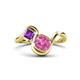 1 - Nerida 1.57 ctw Cushion Shape Created Pink Sapphire & Princess Shape Amethyst Women Toi Et Moi Wave Engagement Ring 