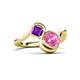 3 - Nerida 1.57 ctw Cushion Shape Created Pink Sapphire & Princess Shape Amethyst Women Toi Et Moi Wave Engagement Ring 