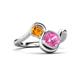 3 - Nerida 1.57 ctw Cushion Shape Created Pink Sapphire & Princess Shape Citrine Women Toi Et Moi Wave Engagement Ring 