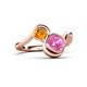 3 - Nerida 1.57 ctw Cushion Shape Created Pink Sapphire & Princess Shape Citrine Women Toi Et Moi Wave Engagement Ring 