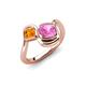 4 - Nerida 1.57 ctw Cushion Shape Created Pink Sapphire & Princess Shape Citrine Women Toi Et Moi Wave Engagement Ring 