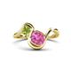 1 - Nerida 1.60 ctw Cushion Shape Created Pink Sapphire & Princess Shape Peridot Women Toi Et Moi Wave Engagement Ring 
