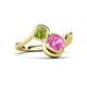 3 - Nerida 1.60 ctw Cushion Shape Created Pink Sapphire & Princess Shape Peridot Women Toi Et Moi Wave Engagement Ring 