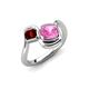 4 - Nerida 1.60 ctw Cushion Shape Created Pink Sapphire & Princess Shape Red Garnet Women Toi Et Moi Wave Engagement Ring 