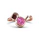 1 - Nerida 1.60 ctw Cushion Shape Created Pink Sapphire & Princess Shape Red Garnet Women Toi Et Moi Wave Engagement Ring 